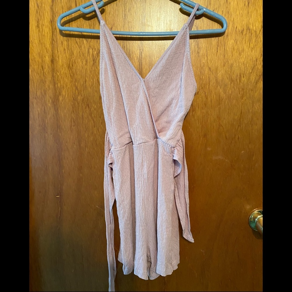 Love Tree Light Pink Tie-Front Romper